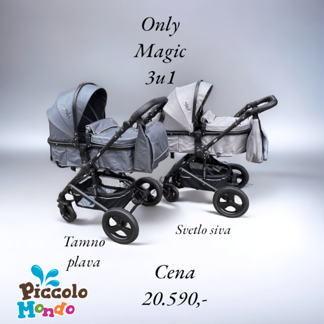 Only Magic 3u1 kolica za bebe tamno plava